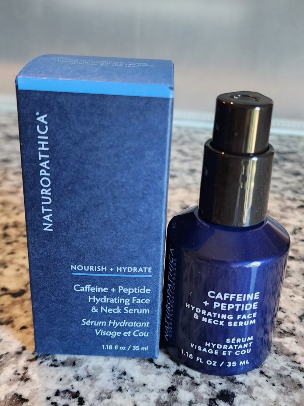 Naturopathica Caffeine + Peptide Hydrating Face & Neck Serum 1.18 oz NEW